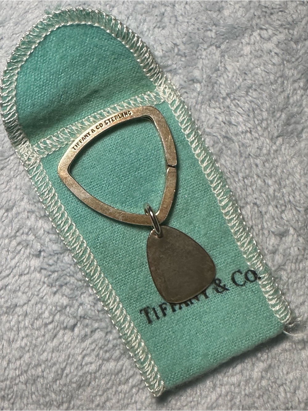 Tiffany & Co. Sterling Silver Keyring with Teardrop Tag